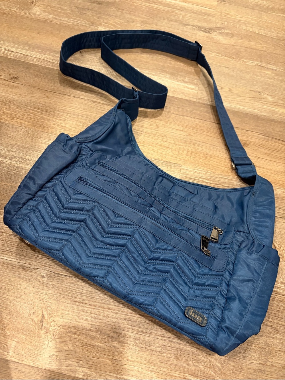 Lug Blue Quilted Crossbody Shoulder Bag